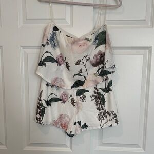 Charlotte Russe White Floral Romper